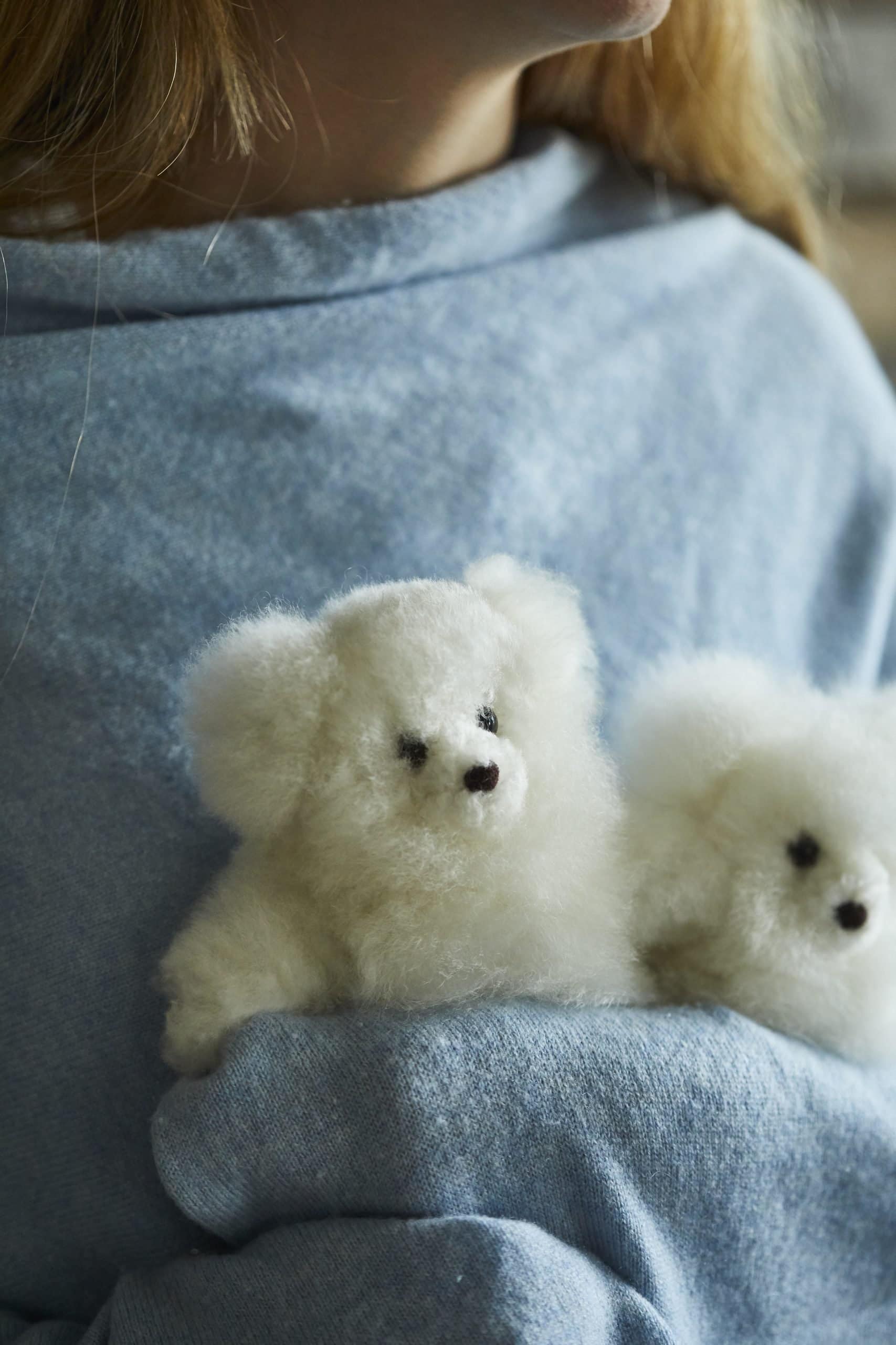 Mini Louis Alpaca Fur Teddy Bear in White image 3