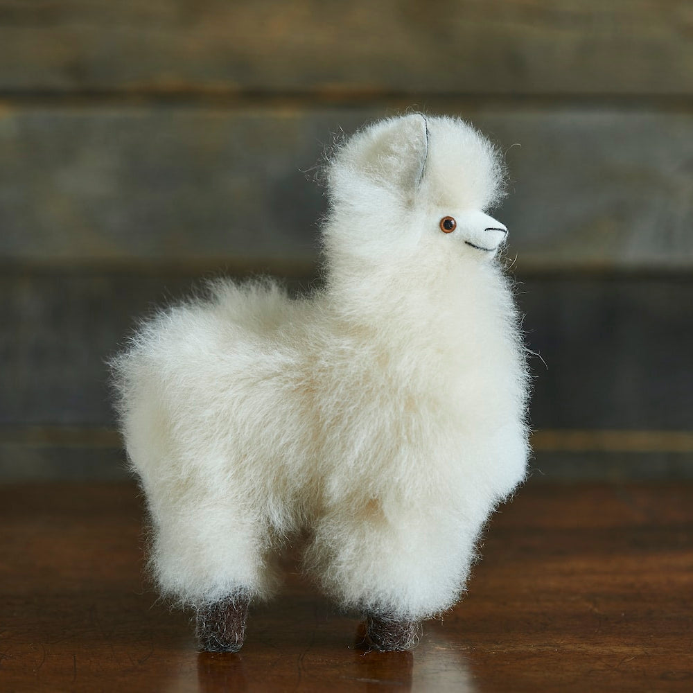 Mini Alpaca Fur Collectable in oat - handmade luxury gift for children