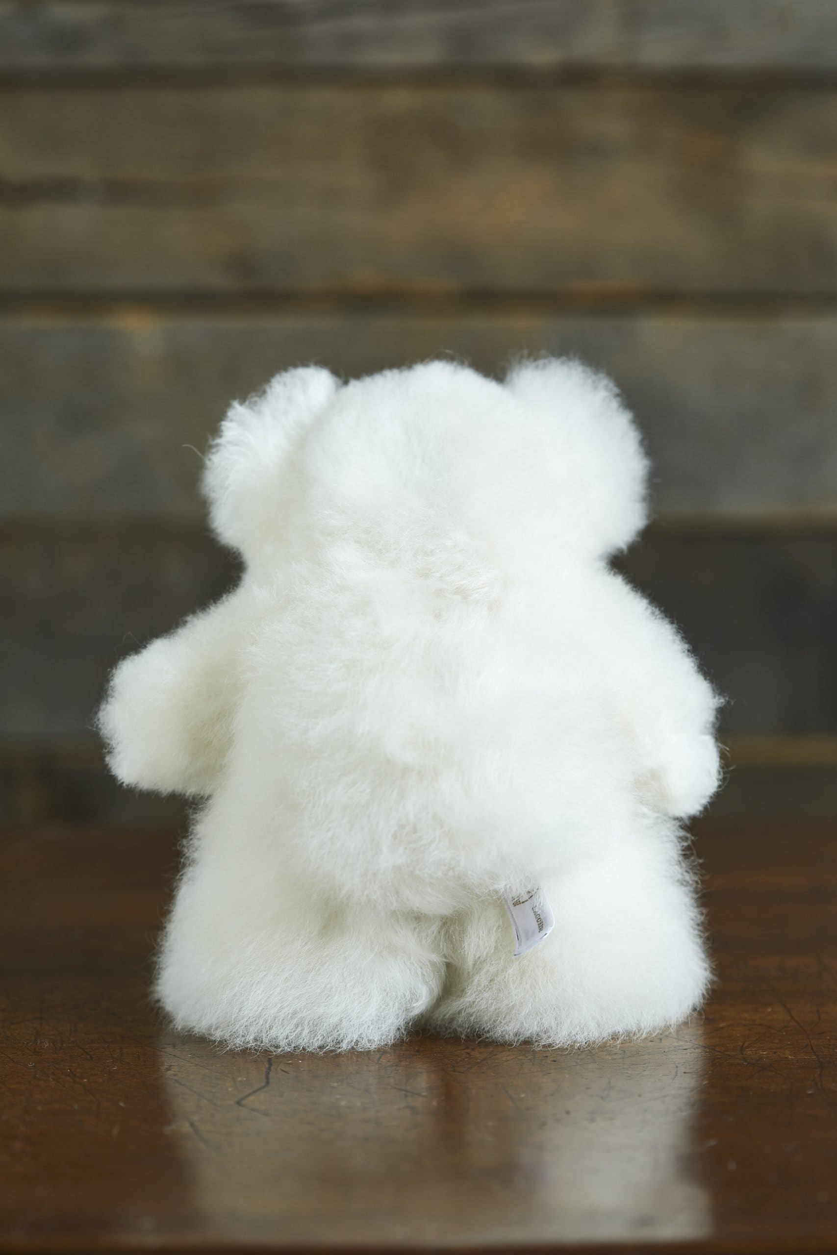 Mini Louis Alpaca Fur Teddy Bear in White image 2