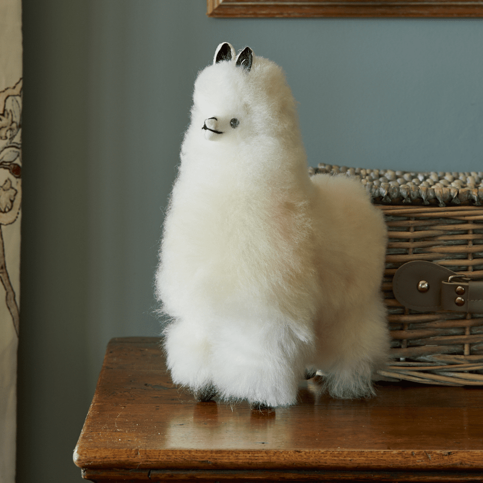 Alpaca Collectible Soft Toy in Marbled White image 0