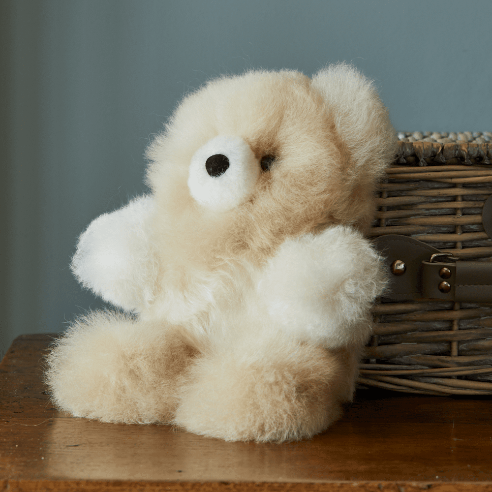 Classic Charles Alpaca Fur Teddy Bear, Marbled image 0