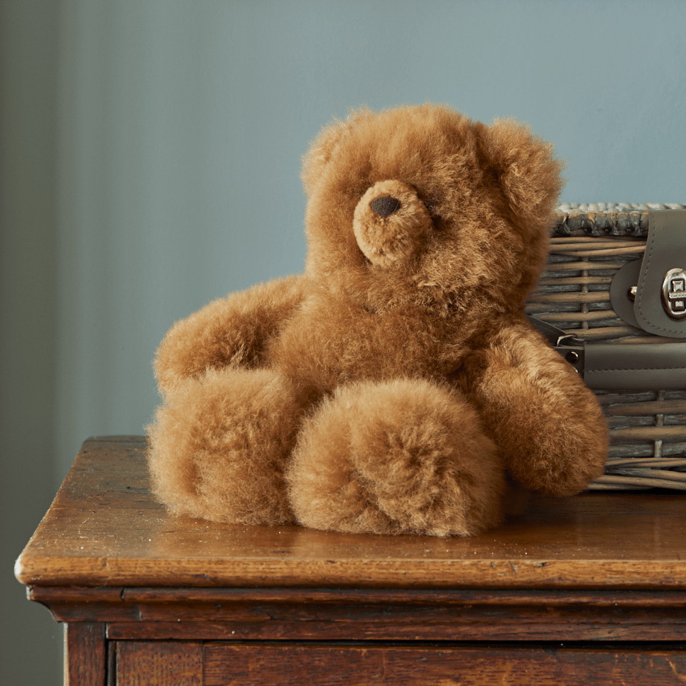 Super Luxe Corinne Alpaca Fur Teddy Bear in Coco