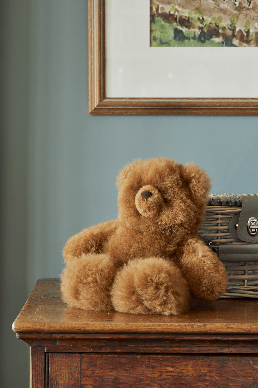 Super Luxe Corinne Alpaca Fur Teddy Bear in Coco image 1