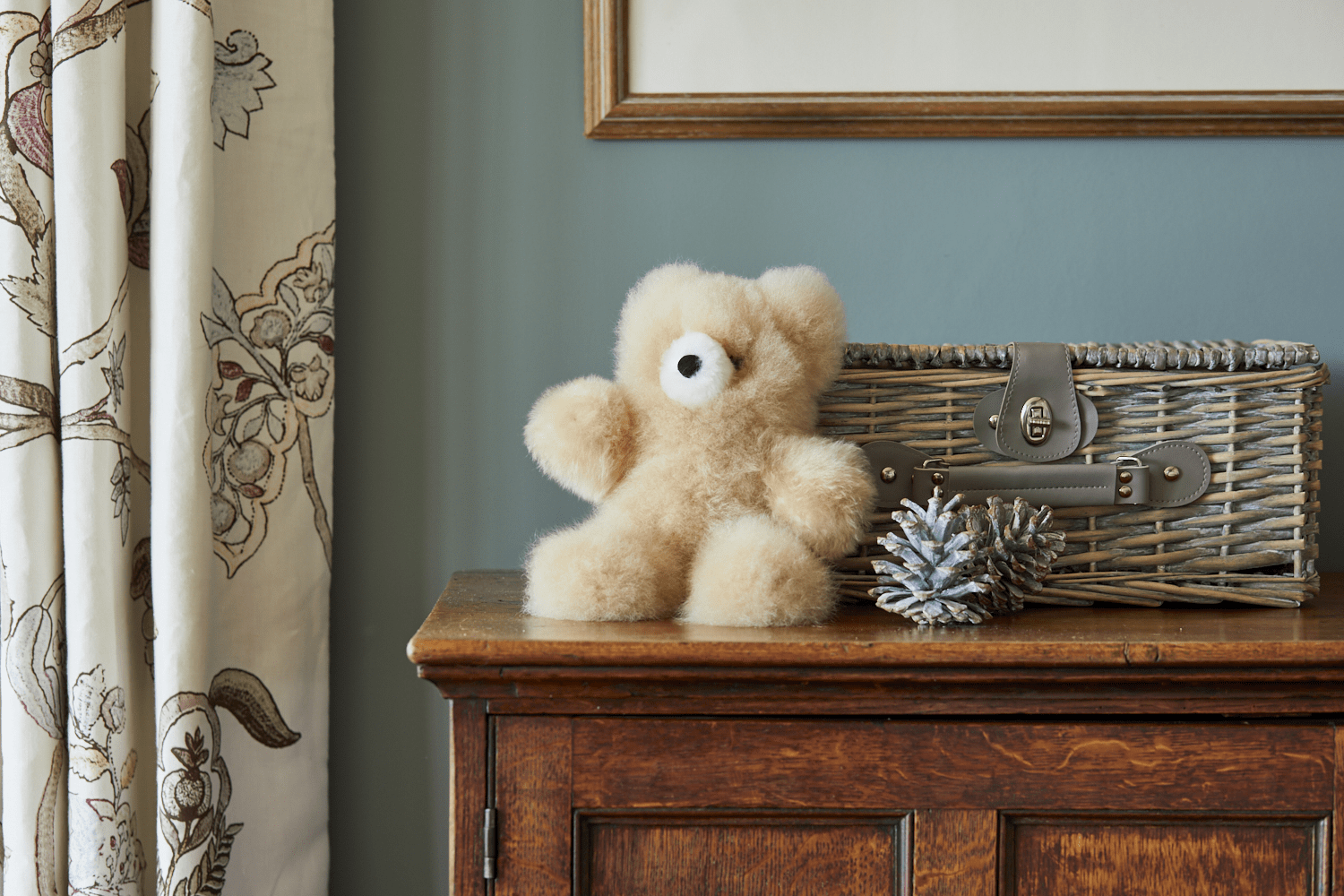 Classic Charles Alpaca Fur Teddy Bear in Champagne image 1