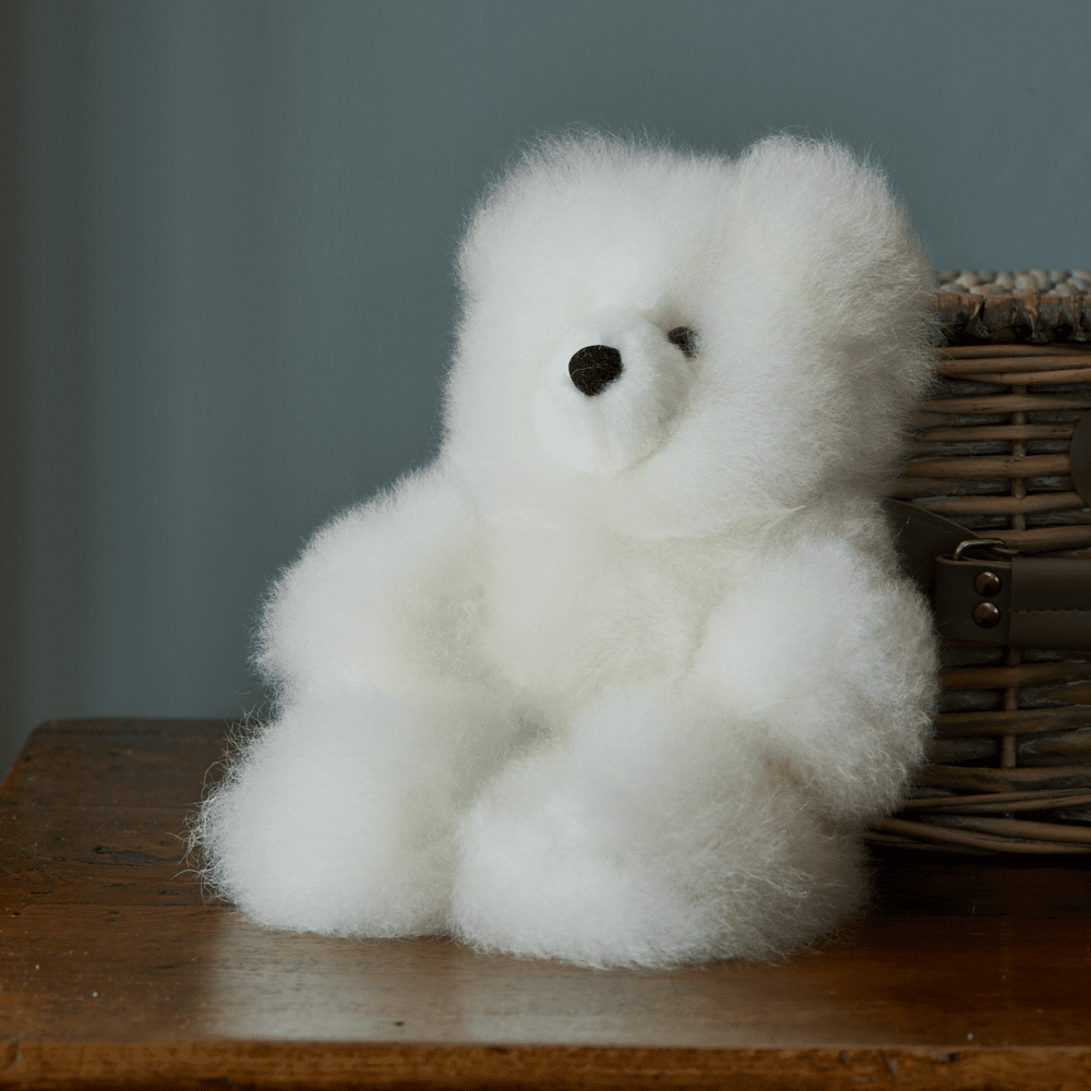 Classic White Baby Alpaca Fur Teddy